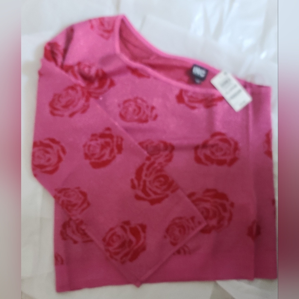 INC International Concepts Pink and Red Sweater